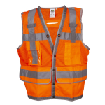 Heavy Duty Orange Mesh Surveyors Safety Vest 2XL
