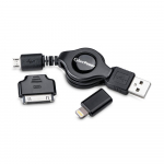 Two USB 2.0 Charging Adapters Kit, Black