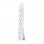 Power Strip, 6 Outlet, 2' Cord