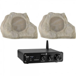 Outdoor Rock Speaker Pair and DTA-2.1BT2 Amplifier