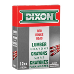 Lumber Crayon, Hex 4-1/2" x 1/2", Red