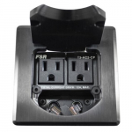 Table Box with 2 Data / 2 AC Outlets, Square Black