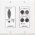 Active Computer and Video Wall Plate Interface, White