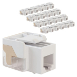 Voice Grade Telephone Keystone Jack White 25 Pack