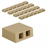 2-Port Surface Mount Box Ivory 25 Pack