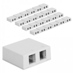2-Port Surface Mount Box White 25 Pack