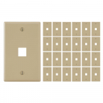 1-Port Keystone Wall Plate RJ45 Jack Ivory 25 Pack