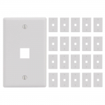 1-Port Keystone Wall Plate RJ45 Jack White 25 Pack