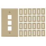 3-Port Keystone Wall Plate RJ45 Jack Ivory 25 Pack