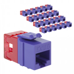CAT6 Keystone Jack Slim Profile RJ45 Purple 25 Pack