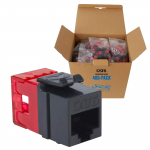 CAT6 Keystone Jack Slim Profile RJ45 Black 400 Pack