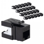 CAT6A Keystone Jack Slim Profile 10Gbps Black 25 Pack