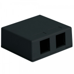 2-Port Surface Mount Box for Wide and Slim Jacks Black