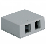 2-Port Surface Mount Box for Wide and Slim Jacks Gray