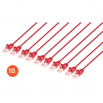 Cat6 U/UTP Network Patch Cable 0.5 ft Red 10-Pack