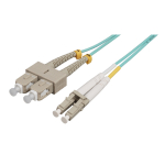 3 m LC to SC UPC Fiber Optic Patch Cable 2 mm Aqua