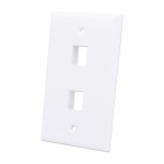 2-Outlet Keystone Wall Plate Flush Mount White