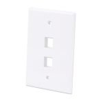 2-Outlet Oversized Keystone Wall Plate White