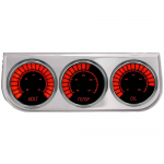 3-Gauge Bargraph Panel Chrome Red LED