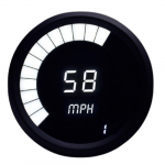 LED White Memory Speedometer, Black Bezel