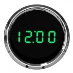LED Digital Clock with Chrome Bezel, Green