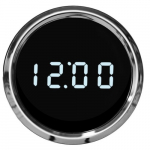 LED Digital Clock with Chrome Bezel, White