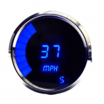 LED Memory Speedometer 3-3/8" Blue Chrome Bezel