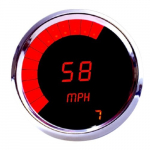 LED Memory Speedometer 3-3/8", Red Chrome Bezel