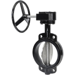 8" Cast Iron Butterfly Valve, Gear/Wheel, Black
