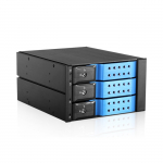 2x 5.25" to 3x 3.5" HDD Hot-Swap Rack, Blue