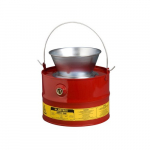 Drain Can, Plated Steel Funnel, 3 Gallon, Steel, Red
