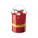 Drain Can, Plated Steel Funnel, 5 Gallon, Steel, Red