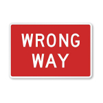 Wrong Way Sign 18"x30", 4 LEDs