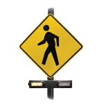 W11-2 Flasher Beacons Pedestrian Sign 30x30