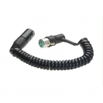 Male XLR to Right Angle Female XLR Coiled Cable, 6"