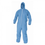 Flame Resistant Coverall, 4XL, Blue, Hooded