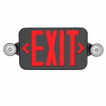 Black Combo Exit Sign Light Two Adjustable Heads