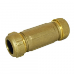 Brass Compression Pipe Coupling, 1" x 1-1/4"