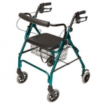 Walkabout Four-Wheel Rollator, Teal Green