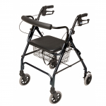 Walkabout Lite Four-Wheel Rollator, Black