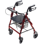 Walkabout Four-Wheel Rollator, Burgundy