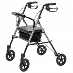 Set n' Go Wide Adjustable Rollator, Silver