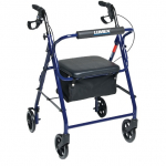 Walkabout Basic Four-Wheel Rollator, Blue