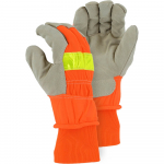Winter Pigskin Leather Palm Gloves, Hi-Viz, X2
