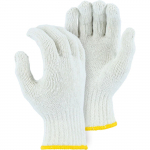 100% Polyester String Knit Glove, White, L
