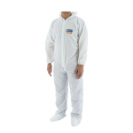 ResisTEX SMS Coverall with Hood, White, X4