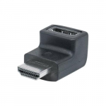 HDMI A to HDMI A F M Downward 90 Degree Adapter, Black