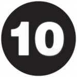 Black 1" Lot Signal Label, Number "10"