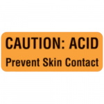 Caution Label "Caution: Acid Prevent Skin Contact"