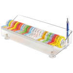 Acrylic 24-Roll Label Tape Dispenser with Blade